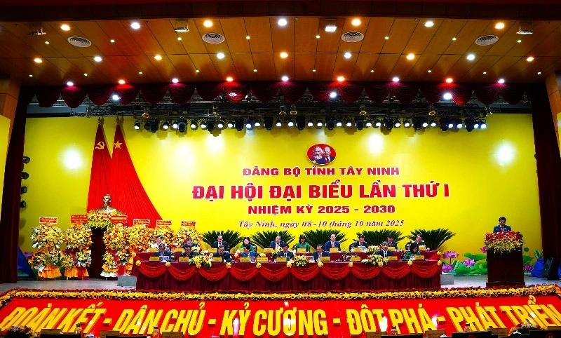 Đại hội đại biểu Đảng bộ tỉnh Tây Ninh lần thứ I, nhiệm kỳ 2025-2030 tổ chức trọng thể trong 3 ngày (8, 9 và 10/10/2025)