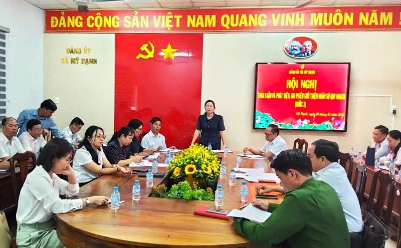 Mỹ Hạnh triển khai chương trình hành động sau Đại hội Đảng bộ xã Mỹ Hạnh (Tây Ninh) lần I, nhiệm kỳ 2025-2030 (Ảnh: XCC)