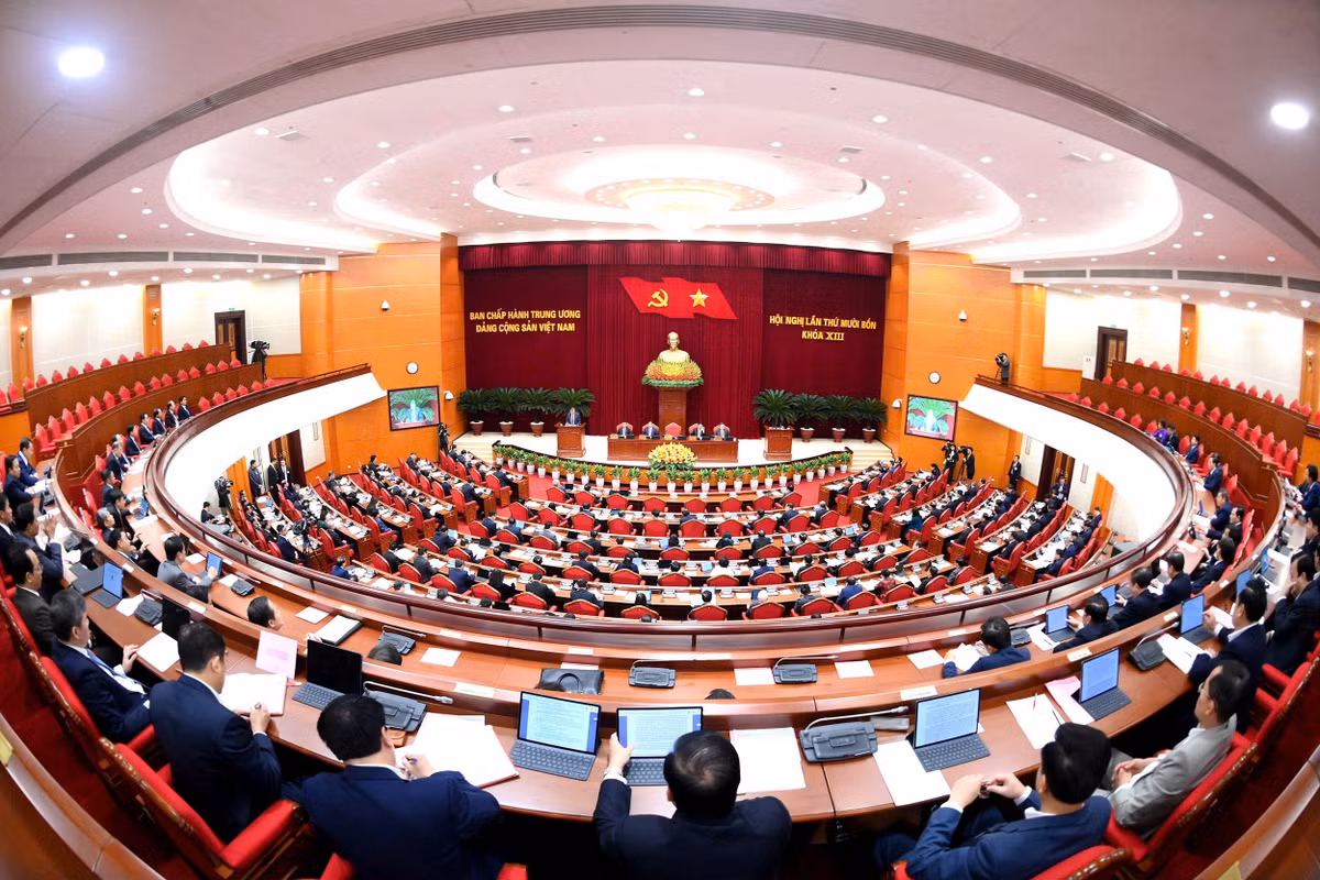 Hội nghị lần thứ 14 Ban Chấp hành Trung ương Đảng Cộng sản Việt Nam khóa XIII. (Ảnh ĐĂNG KHOA)