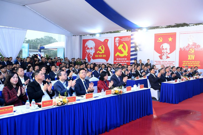 Tổng Bí thư Tô Lâm và các đại biểu dự lễ khởi công.