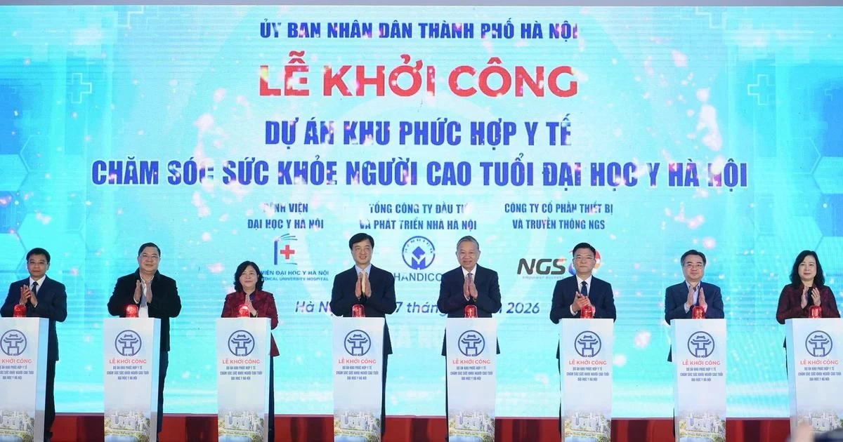 Tổng Bí thư Tô Lâm dự lễ khởi công Dự án khu phức hợp y tế - Chăm sóc sức khỏe người cao tuổi Đại học Y Hà Nội
