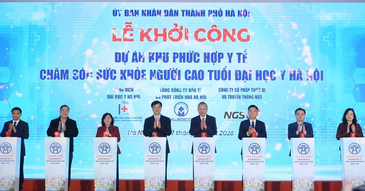 Tổng Bí thư Tô Lâm dự lễ khởi công Dự án khu phức hợp y tế - Chăm sóc sức khỏe người cao tuổi Đại học Y Hà Nội