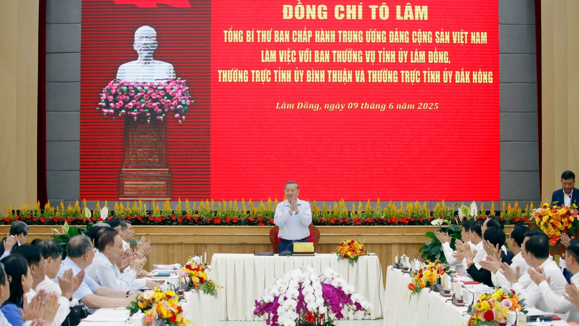 Tổng Bí thư Tô Lâm chủ trì làm việc với Ban Thường vụ Tỉnh ủy Lâm Đồng, Thường trực Tỉnh ủy Bình Thuận và Thường trực Tỉnh ủy Đắk Nông.