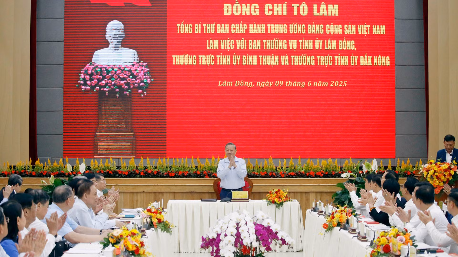 Tổng Bí thư Tô Lâm chủ trì làm việc với Ban Thường vụ Tỉnh ủy Lâm Đồng, Thường trực Tỉnh ủy Bình Thuận và Thường trực Tỉnh ủy Đắk Nông.