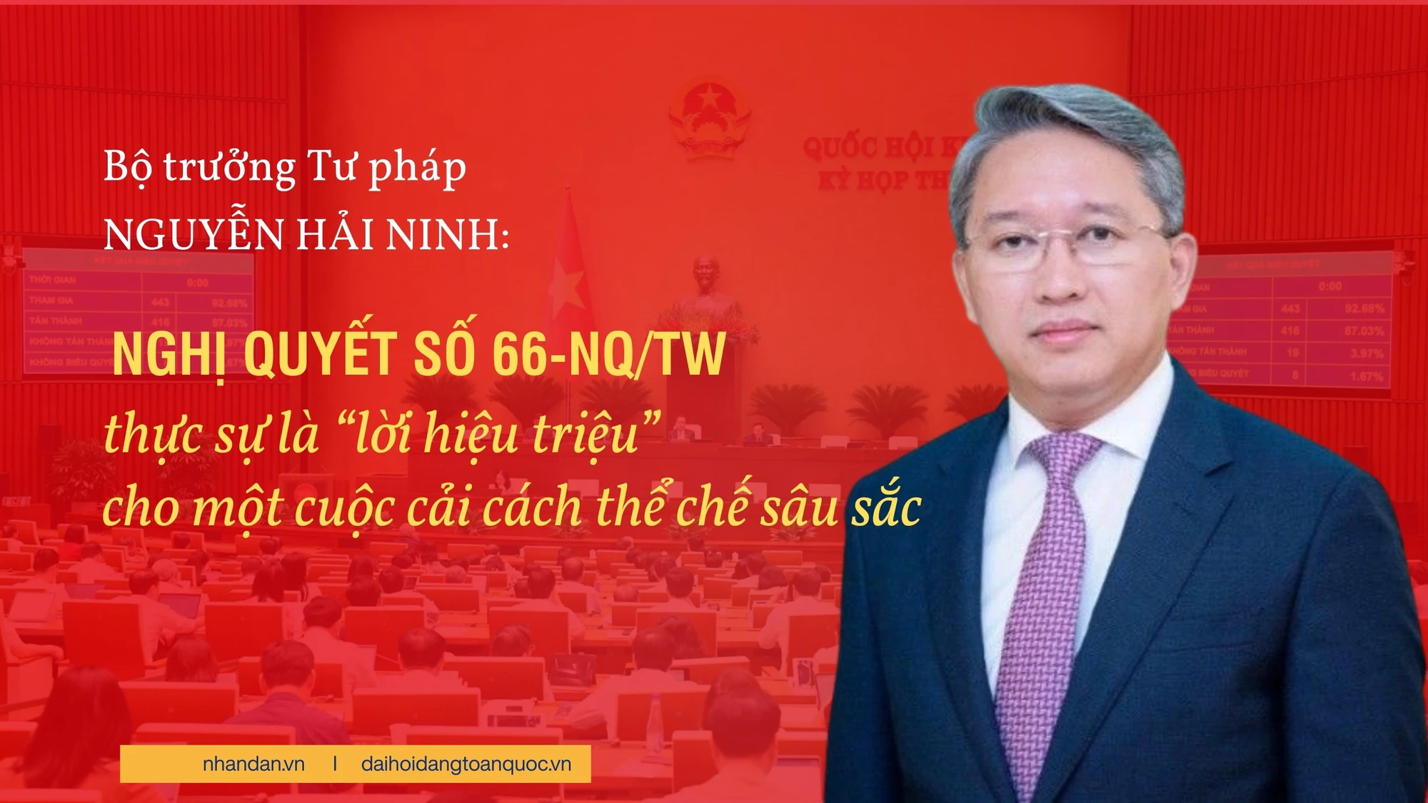 Bộ trưởng Tư pháp Nguyễn Hải Ninh: Nghị quyết số 66-NQ/TW thực sự là “lời hiệu triệu” cho một cuộc cải cách thể chế sâu sắc