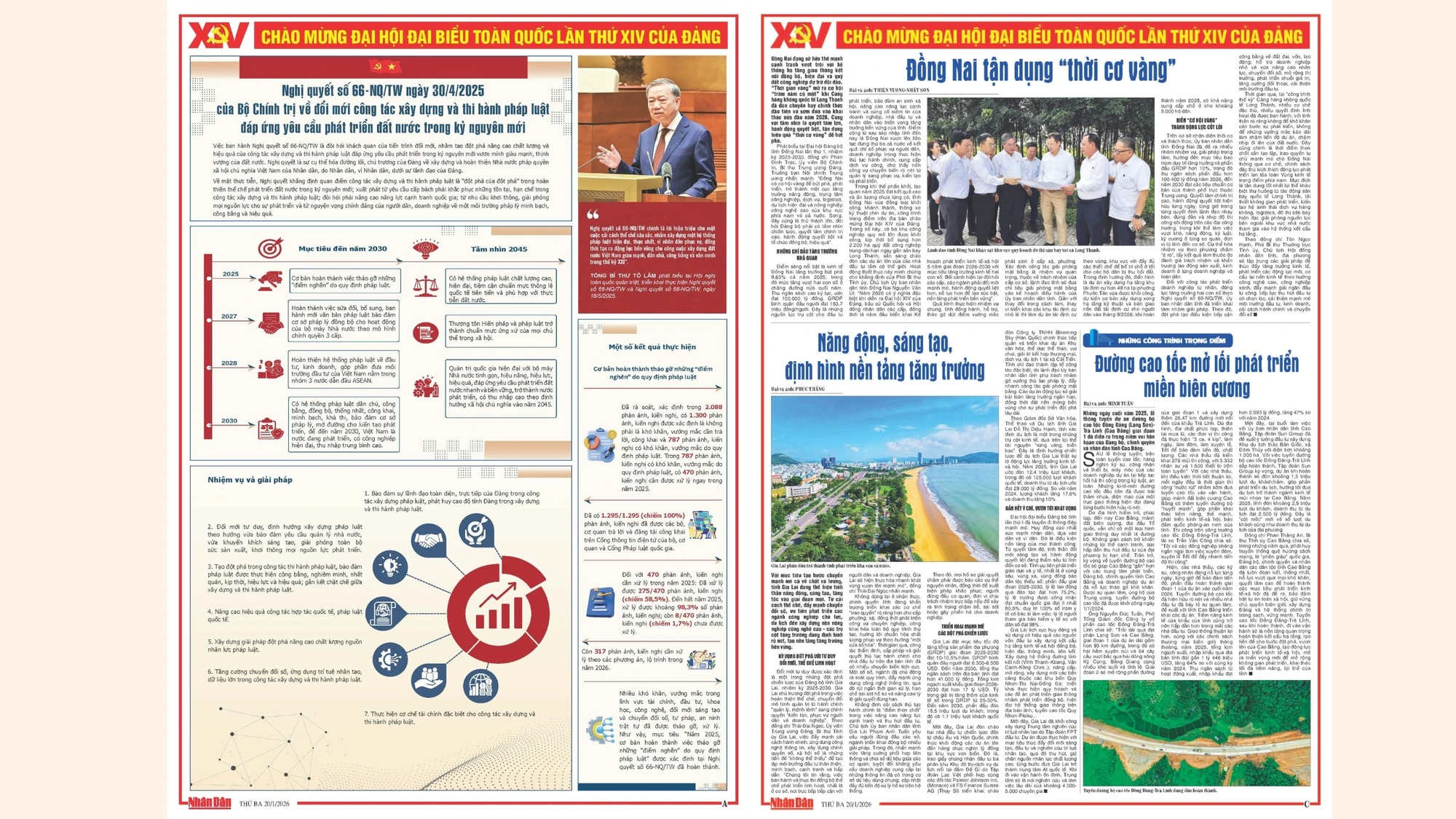 Phụ trương Đại hội đại biểu toàn quốc lần thứ XIV của Đảng - Ngày 20/1/2026