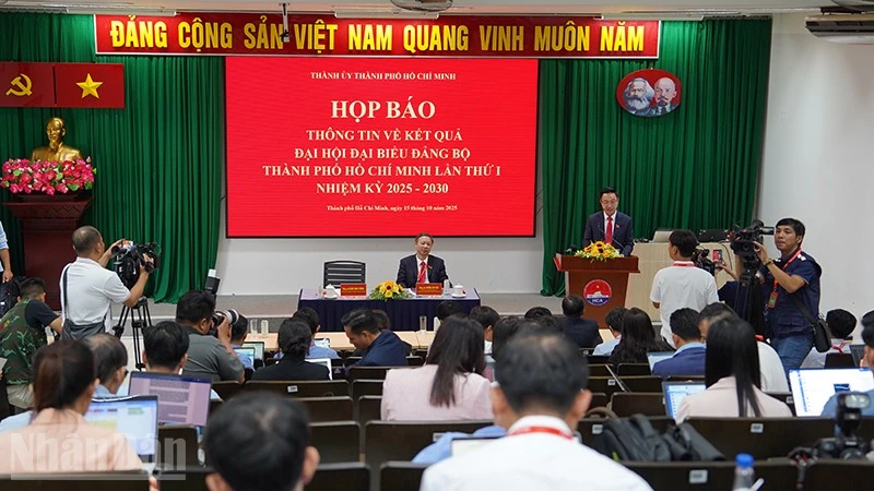 Quang cảnh buổi họp báo sau Đại hội. (Ảnh: Thế Anh)