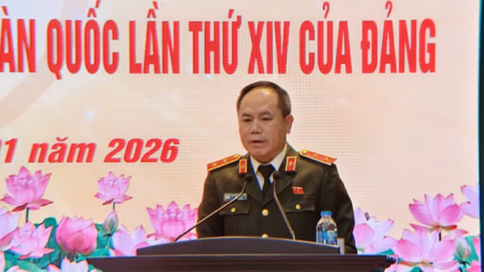 Giám đốc Công an Thành phố Hà Nội phát biểu kết luận hội nghị.