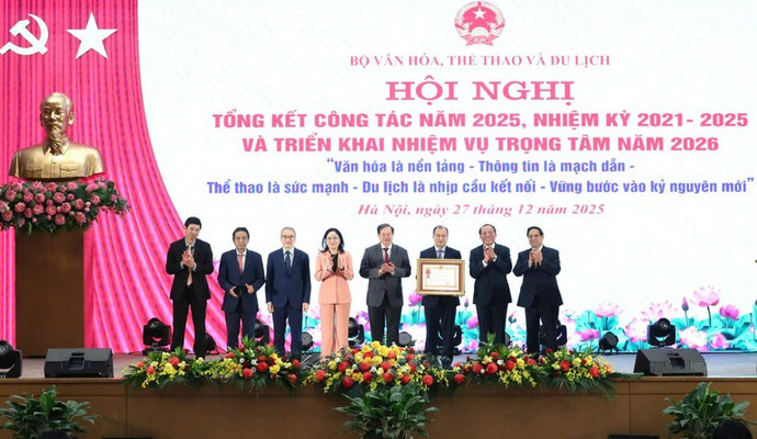 Hội nghị tổng kết ngành năm 2025. (Ảnh: Bộ Văn hóa, Thể thao và Du lịch cung cấp)