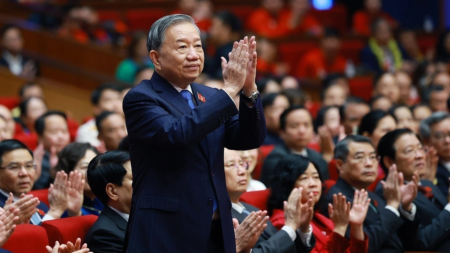 Tổng Bí thư Tô Lâm dự Đại hội Thi đua yêu nước toàn quốc lần thứ XI. (Ảnh: TTXVN)