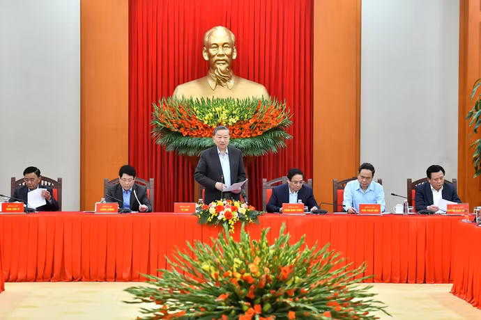 Tổng Bí thư Tô Lâm phát biểu chỉ đạo phiên họp.