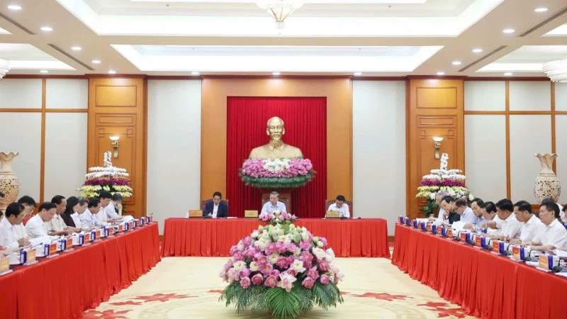 Quang cảnh buổi làm việc. (Ảnh: Thống Nhất/TTXVN)