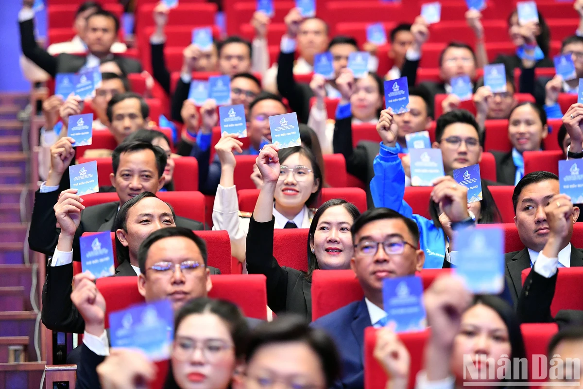 Đại hội đại biểu Hội Liên hiệp Thanh niên Việt Nam lần thứ IX, nhiệm kỳ 2024-2029. Ảnh: Phan Linh