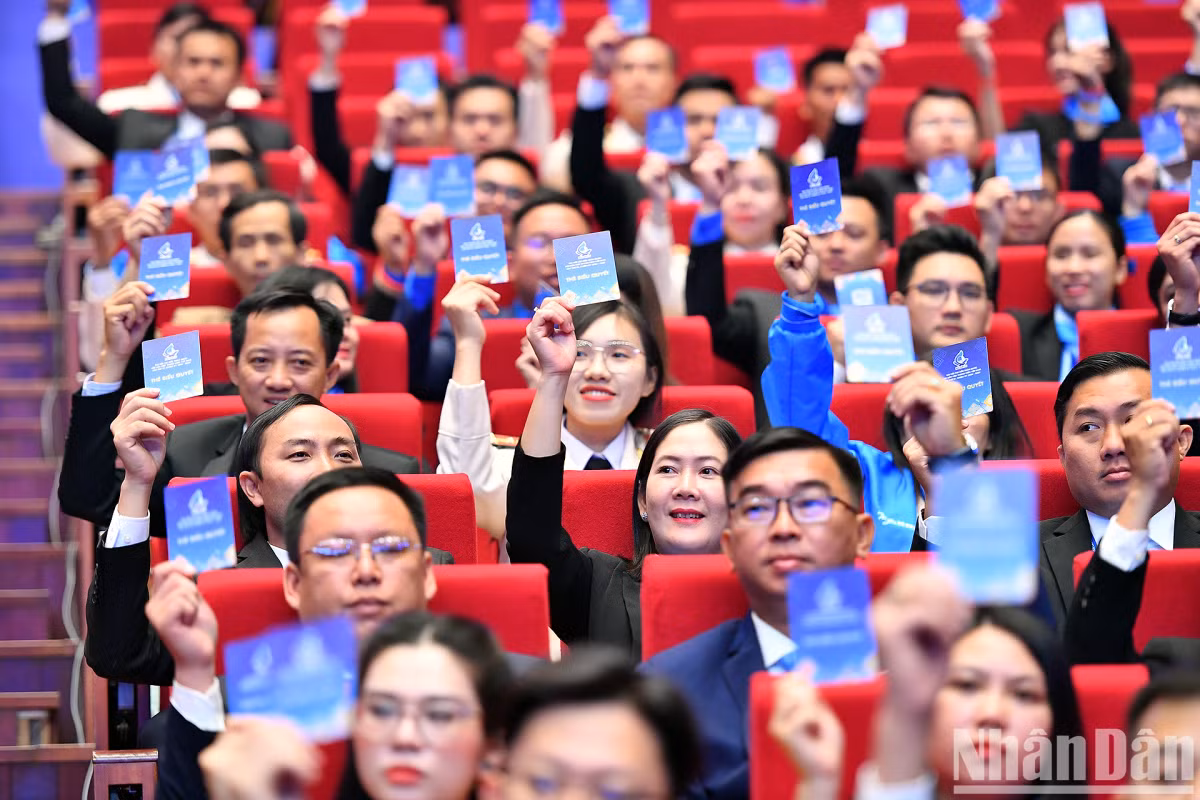 Đại hội đại biểu Hội Liên hiệp Thanh niên Việt Nam lần thứ IX, nhiệm kỳ 2024-2029. Ảnh: Phan Linh