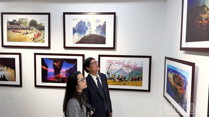 Ảnh phong cảnh mùa xuân, lễ hội, vẻ đẹp con người Việt Nam trên mọi miền Tổ quốc... mang đến người xem cảm xúc tích cực những ngày đầu năm mới.