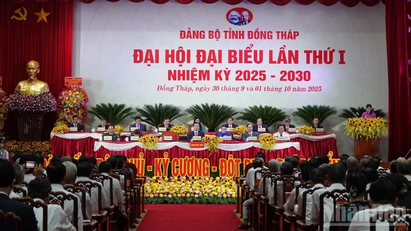 Khai mạc Đại hội đại biểu Đảng bộ tỉnh Đồng Tháp lần thứ I, nhiệm kỳ 2025-2030. 