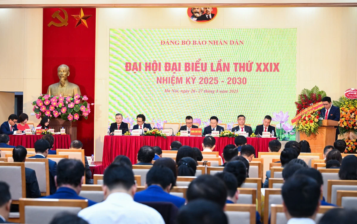 Đại hội đại biểu Đảng bộ Báo Nhân Dân lần thứ XXIX, nhiệm kỳ 2025-2030. (Ảnh: THÀNH ĐẠT)