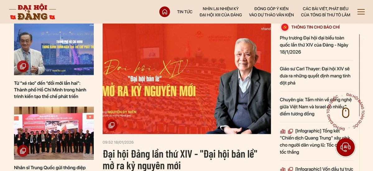 Những tính năng nổi bật của Trang thông tin điện tử Đại hội XIV của Đảng