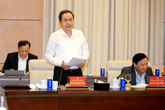 Chủ tịch Quốc hội Trần Thanh Mẫn phát biểu tại hội nghị. (Ảnh: ĐĂNG KHOA)