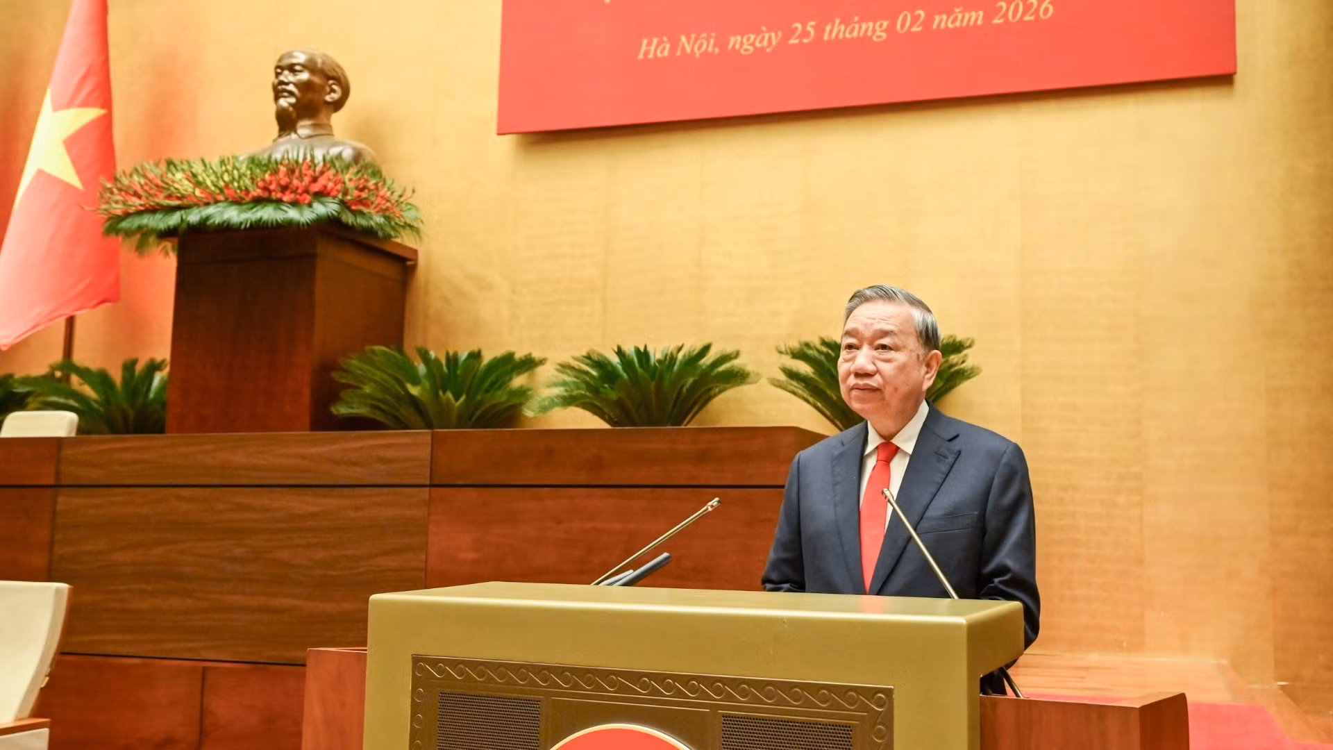 Tổng Bí thư Tô Lâm phát biểu chỉ đạo tại hội nghị. (Ảnh: DUY LINH)