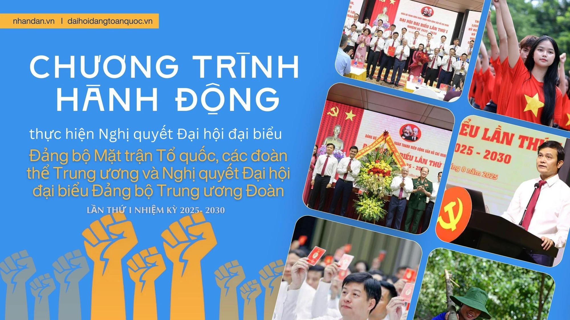 Chương trình hành động thực hiện Nghị quyết Đại hội đại biểu Đảng bộ Mặt trận Tổ quốc, các đoàn thể Trung ương và Nghị quyết Đại hội đại biểu Đảng bộ Trung ương Đoàn lần thứ I, nhiệm kỳ 2025-2030