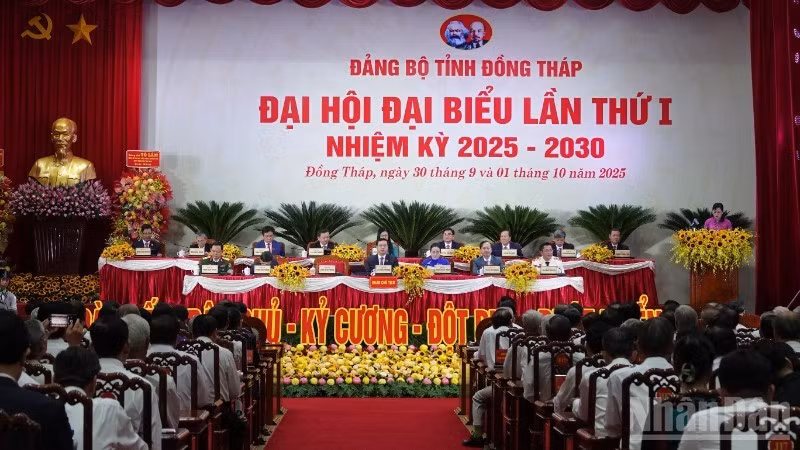 Khai mạc Đại hội đại biểu Đảng bộ tỉnh Đồng Tháp lần thứ I, nhiệm kỳ 2025-2030.