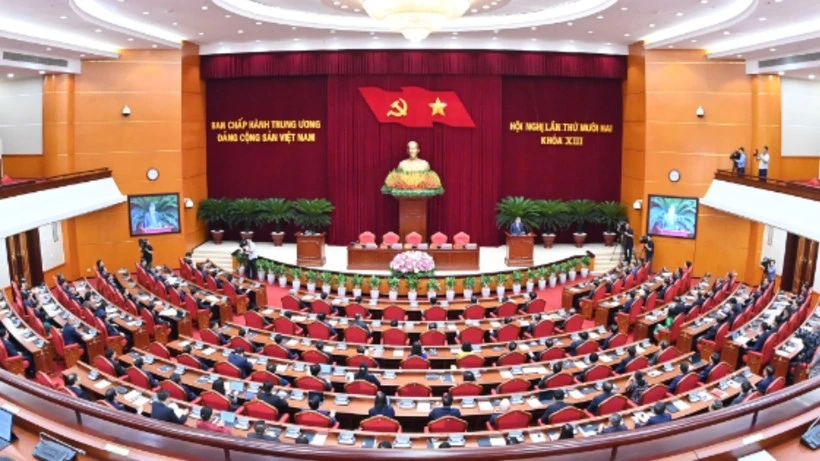 Quang cảnh Hội nghị Trung ương 12, khóa XIII. (Ảnh: ĐĂNG KHOA)