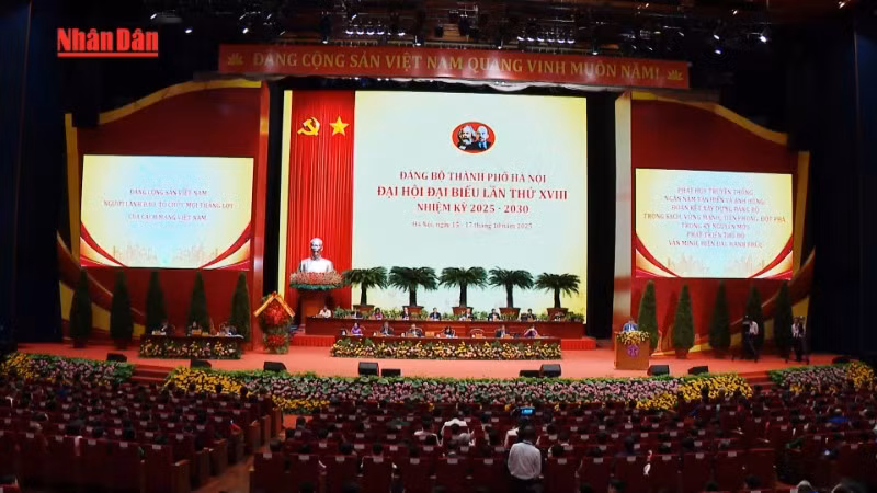 [Video] Bế mạc Đại hội đại biểu Đảng bộ thành phố Hà Nội lần thứ XVIII, nhiệm kỳ 2025-2030