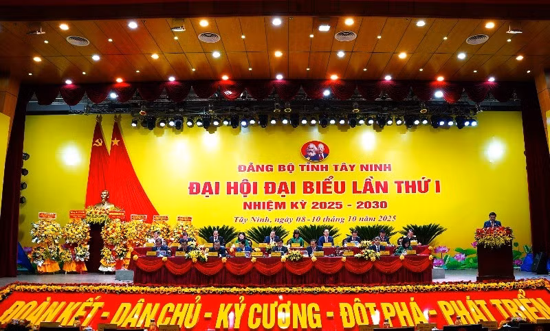 Đại hội đại biểu Đảng bộ tỉnh Tây Ninh lần thứ I, nhiệm kỳ 2025-2030 tổ chức trọng thể trong 3 ngày (8, 9 và 10/10/2025)