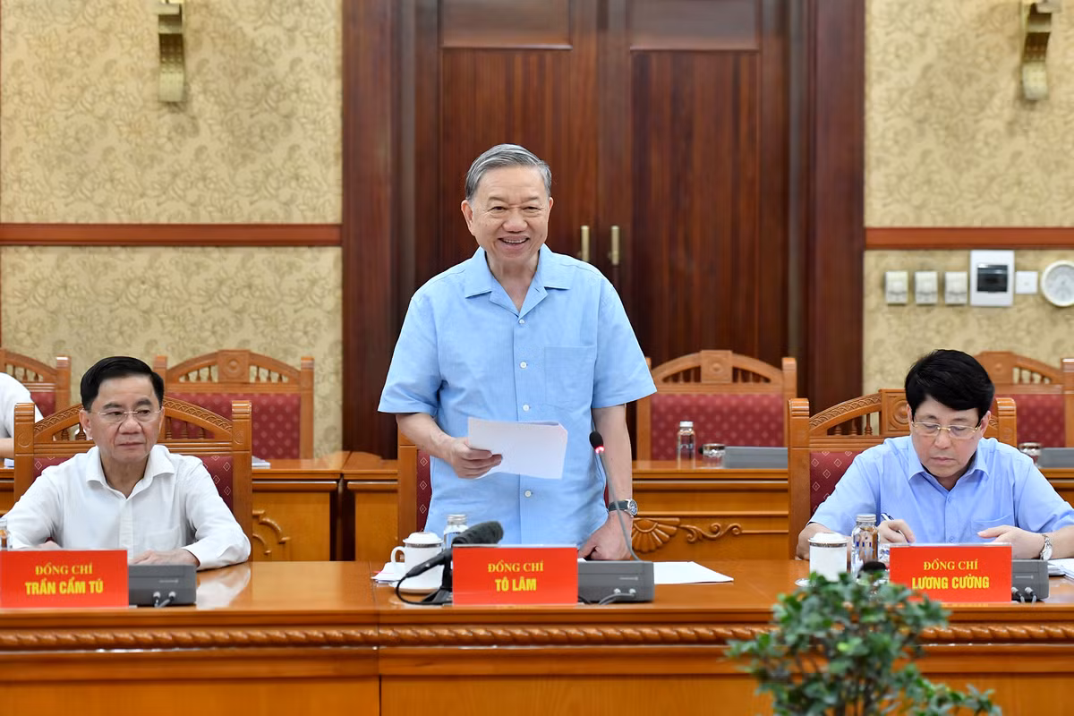 Tổng Bí thư, Chủ tịch nước Tô Lâm chủ trì cuộc họp Thường trực Tiểu ban Văn kiện Đại hội XIV của Đảng. Ảnh: ĐĂNG KHOA