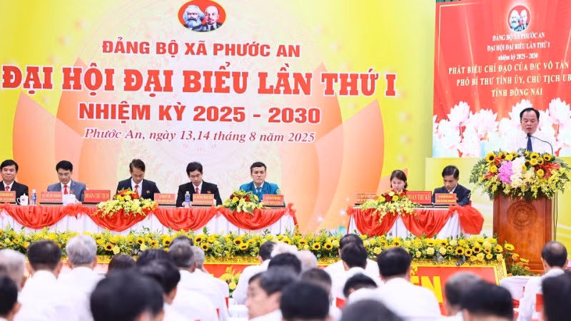 Quang cảnh Đại hội đại biểu Đảng bộ xã Phước An.