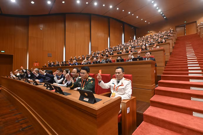 Các đại biểu đoàn Thanh Hóa dự phiên trù bị của Đại hội đại biểu toàn quốc lần thứ XIV.