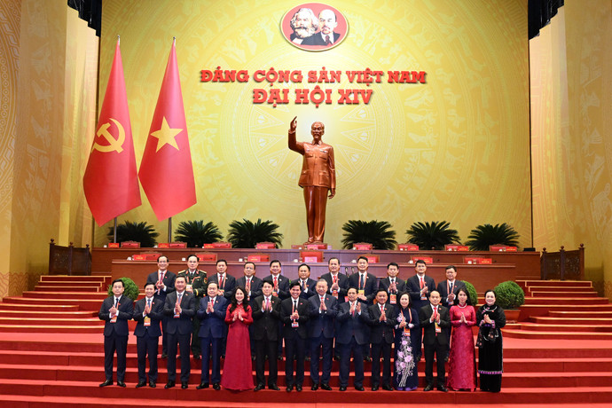 Các đại biểu Đoàn Lạng Sơn chụp ảnh cùng Lãnh đạo Đảng, Nhà nước.