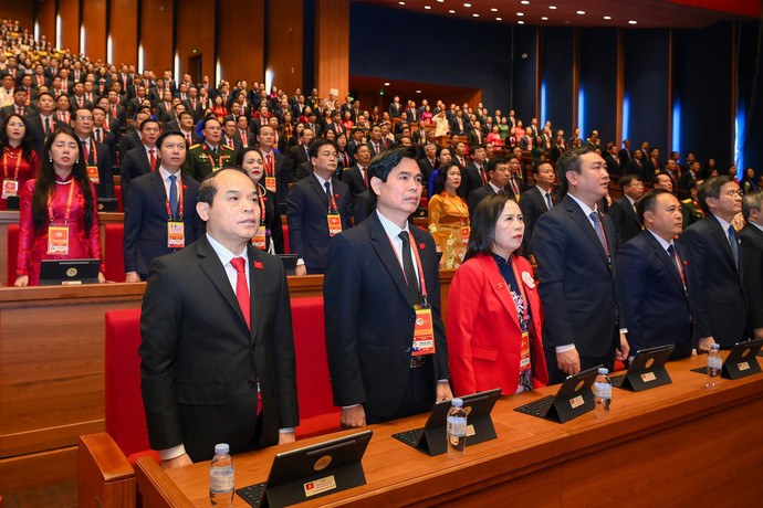 Các đại biểu Đoàn Lạng Sơn dự khai mạc Đại hội.