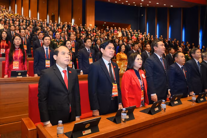 Các đại biểu Đoàn Lạng Sơn dự khai mạc Đại hội.