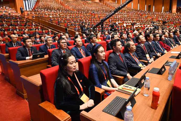 Các đại biểu Đoàn Mặt trận Tổ quốc và các Đoàn thể Trung ương dự khai mạc Đại hội.