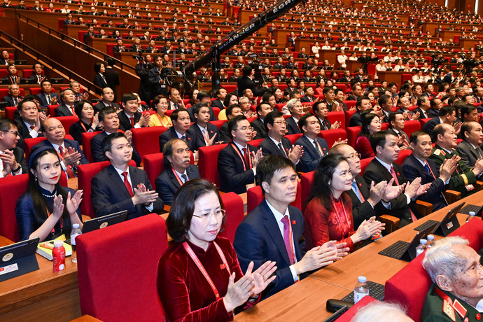 Các đại biểu Đoàn Mặt trận Tổ quốc và các Đoàn thể Trung ương dự khai mạc Đại hội.