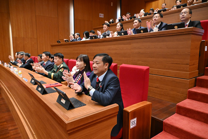 Các đại biểu tham dự phiên bế mạc Đại hội XIV của Đảng.