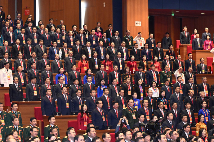 Dự Đại hội có 1.586 đại biểu, đại diện cho hơn 5,6 triệu đảng viên trong toàn Đảng.