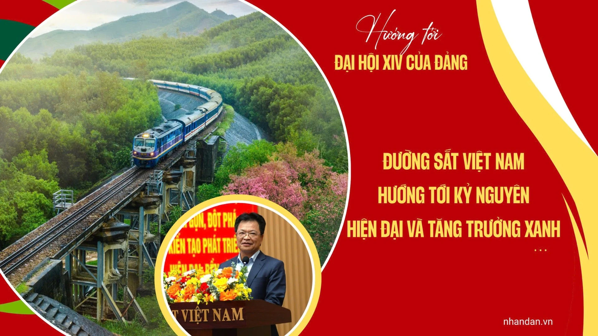 Hướng tới Đại hội đại biểu toàn quốc lần thứ XIV của Đảng, Đường sắt Việt Nam đang đứng trước “thời điểm vàng” với những dự án mang tầm vóc lịch sử, trong đó có đường sắt tốc độ cao bắc-nam và các tuyến kết nối liên vùng, liên vận quốc tế.