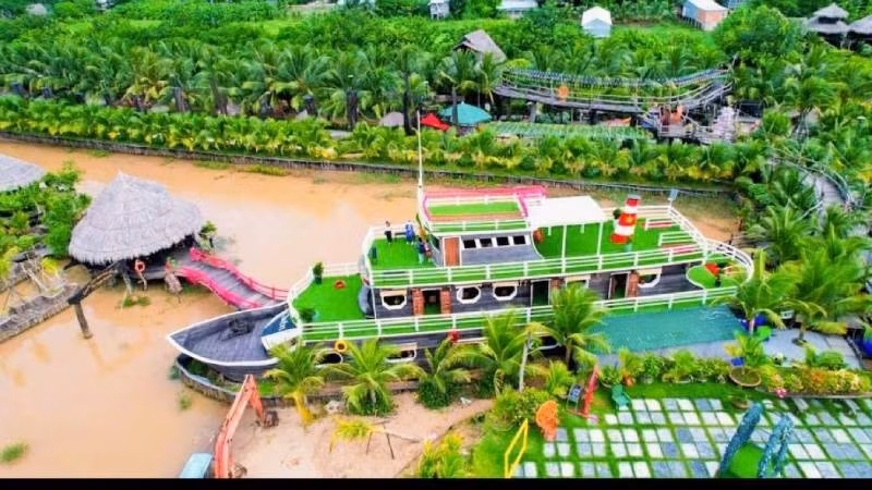 Một góc du lịch Cồn Én ở Cù Lao Giêng