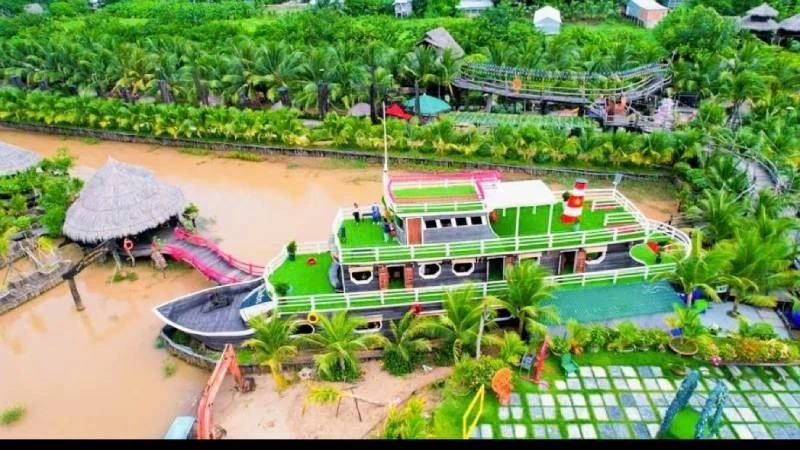 Một góc du lịch Cồn Én ở Cù Lao Giêng