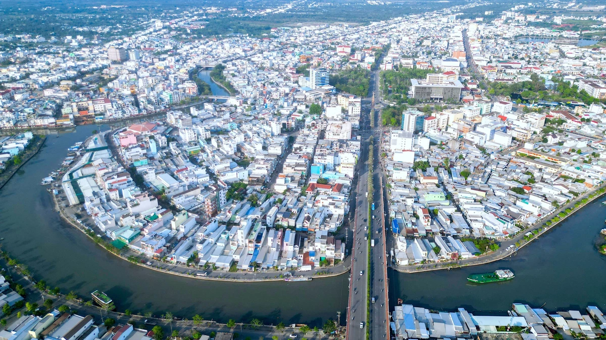 Một góc đô thị Cà Mau, nơi đặt trung tâm hành chính tỉnh Cà Mau mới sau hợp nhất tỉnh.