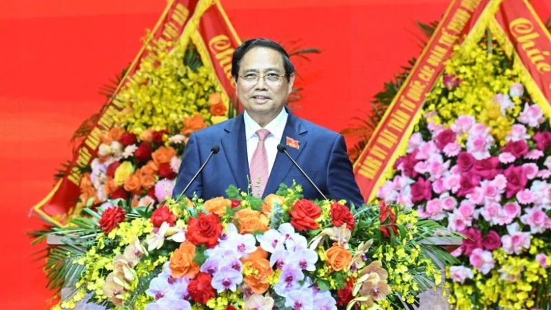 Thủ tướng Chính phủ Phạm Minh Chính phát biểu ý kiến bế mạc Đại hội đại biểu Đảng bộ Chính phủ lần thứ I, nhiệm kỳ 2025-2030. (Ảnh: TRẦN HẢI)