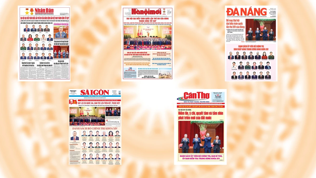 Trang Nhất của số báo chào mừng thành công Đại hội đại biểu toàn quốc lần thứ XIV của Đảng Cộng sản Việt Nam