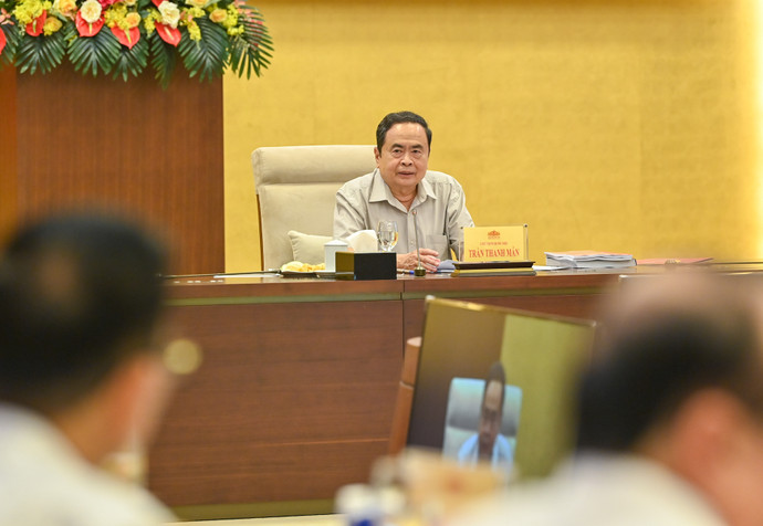 Chủ tịch Quốc hội Trần Thanh Mẫn phát biểu chỉ đạo tại buổi làm việc.