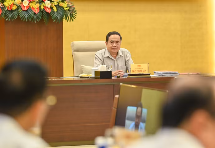 Chủ tịch Quốc hội Trần Thanh Mẫn phát biểu chỉ đạo tại buổi làm việc.