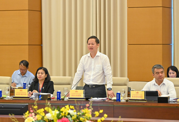 Phó Chủ nhiệm Ủy ban Kiểm tra Trung ương Đoàn Anh Dũng phát biểu tại buổi làm việc.