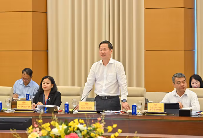 Phó Chủ nhiệm Ủy ban Kiểm tra Trung ương Đoàn Anh Dũng phát biểu tại buổi làm việc.