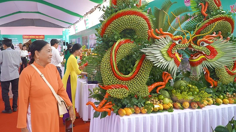 Trưng bày nông sản xã Phú Hựu, tỉnh Đồng Tháp.